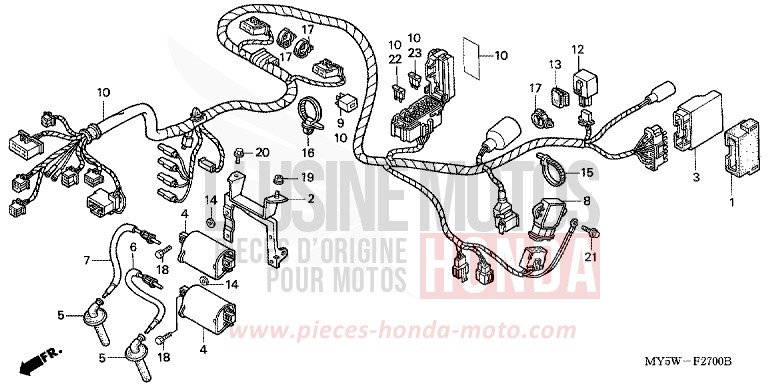 WIRE HARNESS for CB500S BLACK (NH1) from 2000