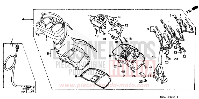 METER (2) for CB500S RICH RED METALLIC (R255) from 2000