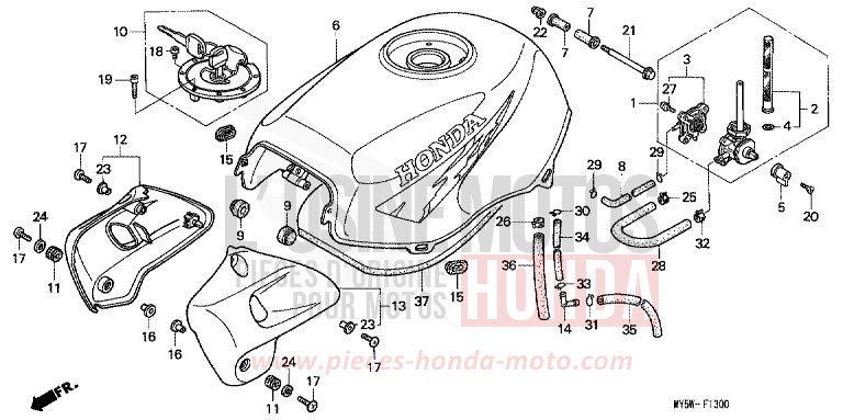 FUEL TANK for CB500S RICH RED METALLIC (R255) from 2000