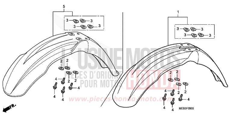 PARAFANGO ANTERIORE per CRF450R EXTREME RED (R292) del 2007