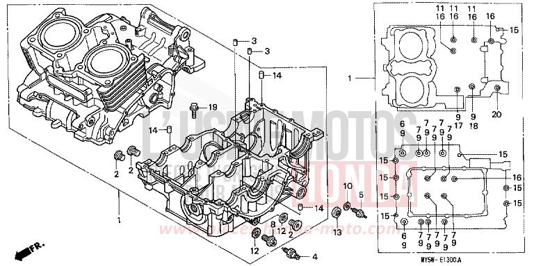 CRANKCASE for CB500F ACCURATE SILVER METALLIC (NH146D) from 1998