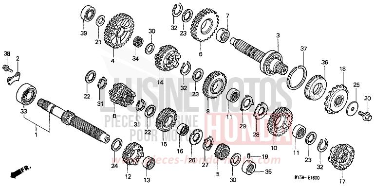 TRANSMISSION for CB500F BLACK (NH1) from 1998