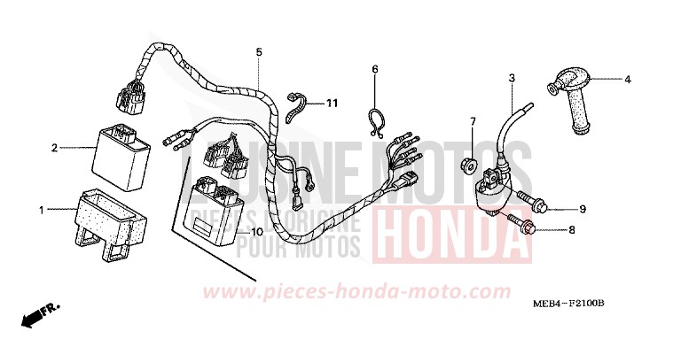 WIRE HARNESS (CRF450R2,3,4,5,6,7) for CRF450R EXTREME RED (R292) from 2007