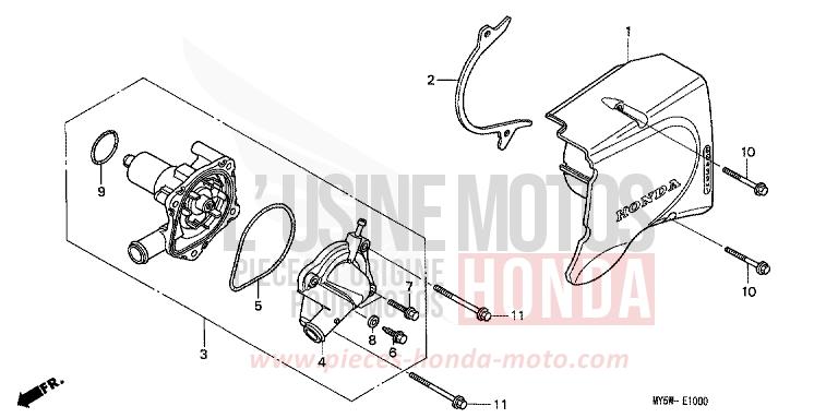 WATER PUMP for CB500F RADIANT RED METALLIC (R218K) from 1998