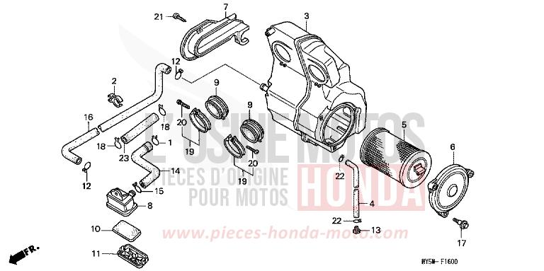 AIR CLEANER for CB500F RADIANT RED METALLIC (R218K) from 1998
