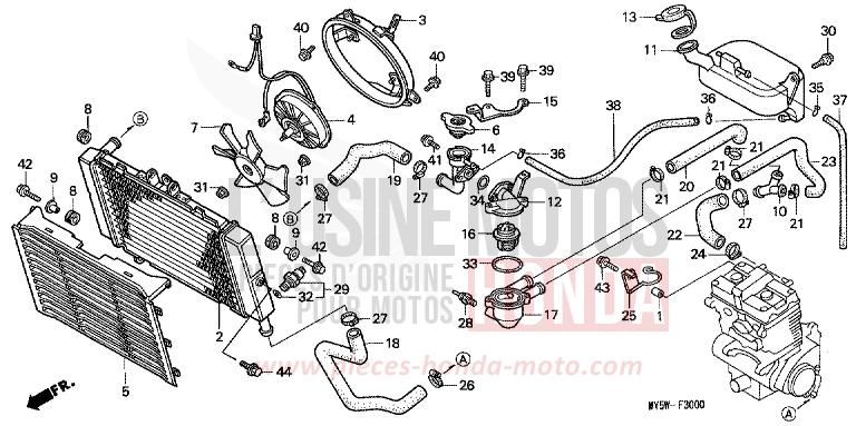 RADIATOR for CB500F MOODY BLUE METALLIC (PB296) from 2000