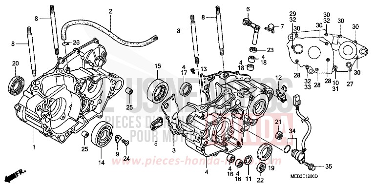 CRANKCASE for CRF450R EXTREME RED (R292) from 2008