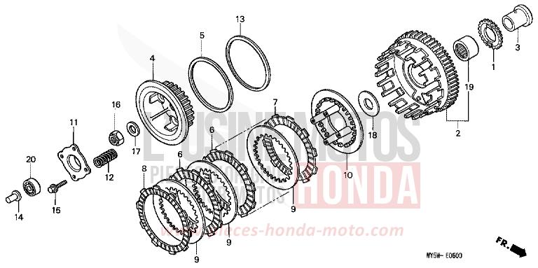 CLUTCH for CB500F RICH RED METALLIC (R255) from 2000