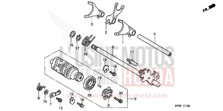 GEARSHIFT DRUM for CB500F BLACK (NH1) from 1997