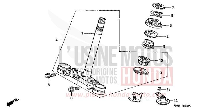STEERING STEM for CB500F RICH RED METALLIC (R255) from 2000