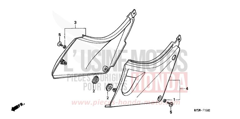 SIDE COVER for CB500F RICH RED METALLIC (R255) from 2000