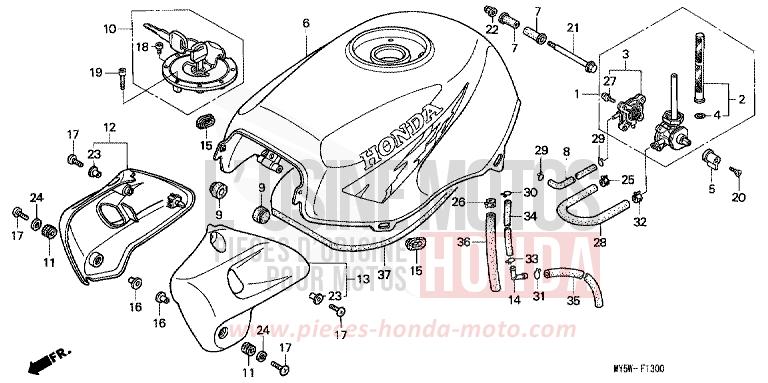 FUEL TANK for CB500F BLACK (NH1) from 1997