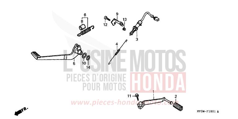 PEDAL (2) for CB500F BLACK (NH1) from 1997