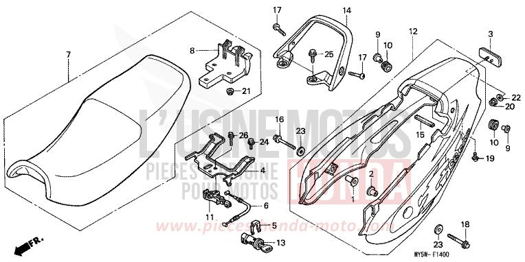 SEAT for CB500F PROCYON RED METALLIC (R203) from 1997