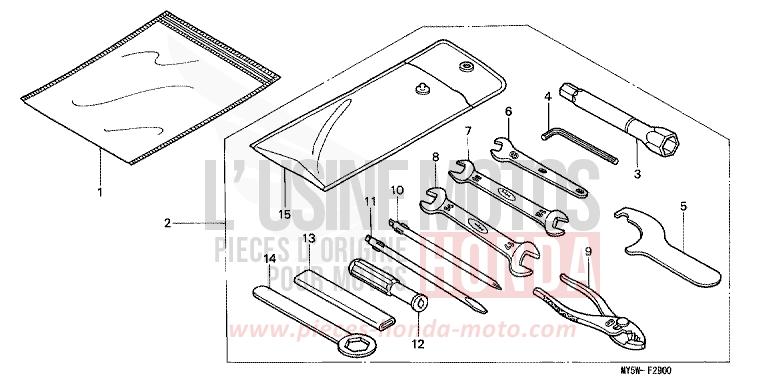 TOOLS for CB500F PROCYON RED METALLIC (R203) from 1997