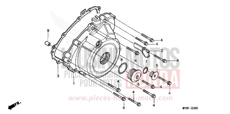 LEFT CRANKCASE COVER for CB500F TASMANIA GREEN ME (G142) from 1997