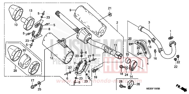 EXHAUST MUFFLER (CRF450R6,7,8) for CRF450R EXTREME RED (R292) from 2008