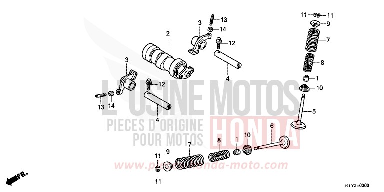 CAMSHAFT/VALVE for CBR125R NITRIC ORANGE (YR271) from 2012