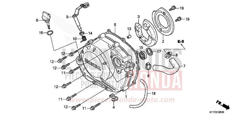 RIGHT CRANKCASE COVER for CBR125R NITRIC ORANGE (YR271) from 2012