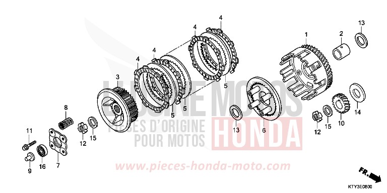 CLUTCH for CBR125R NITRIC ORANGE (YR271) from 2012