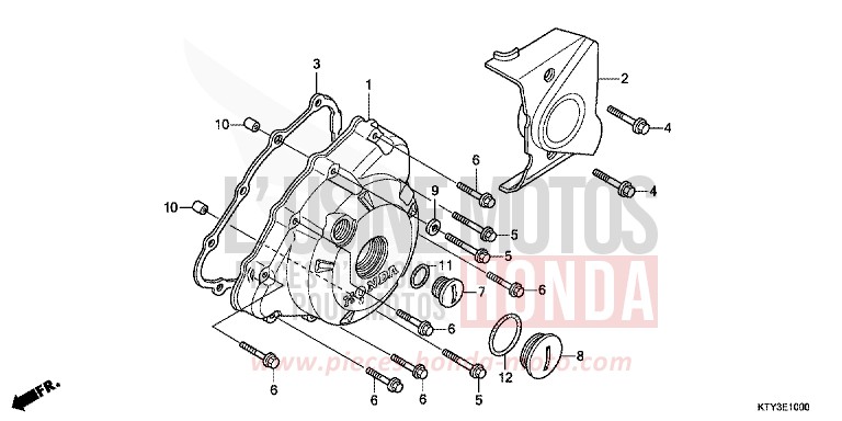 LEFT CRANKCASE COVER for CBR125R NITRIC ORANGE (YR271) from 2012