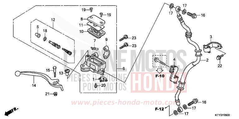 FRONT BRAKE MASTER CYLINDER for CBR125R NITRIC ORANGE (YR271) from 2012