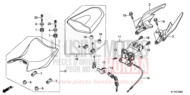 SEAT for CBR125R NITRIC ORANGE (YR271) from 2012