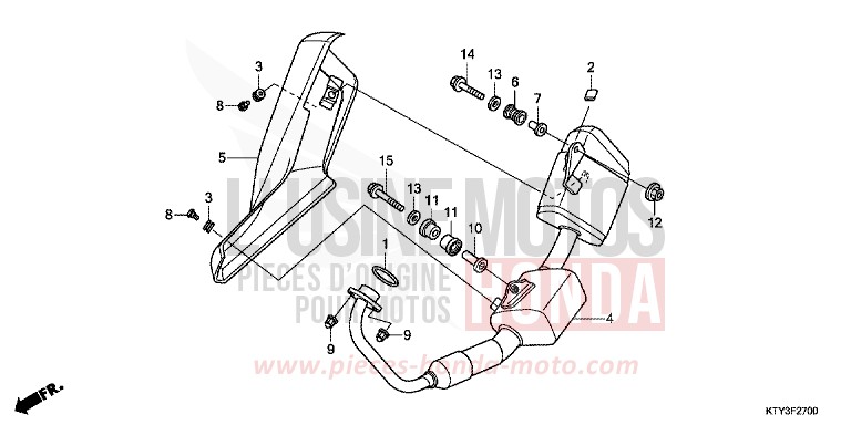 EXHAUST MUFFLER for CBR125R NITRIC ORANGE (YR271) from 2012