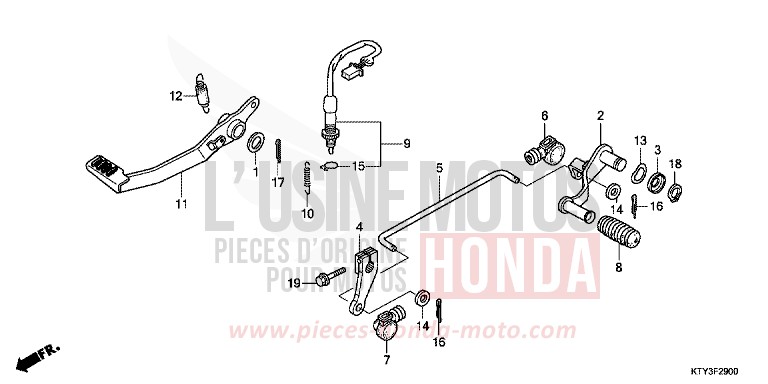 PEDAL for CBR125R NITRIC ORANGE (YR271) from 2012