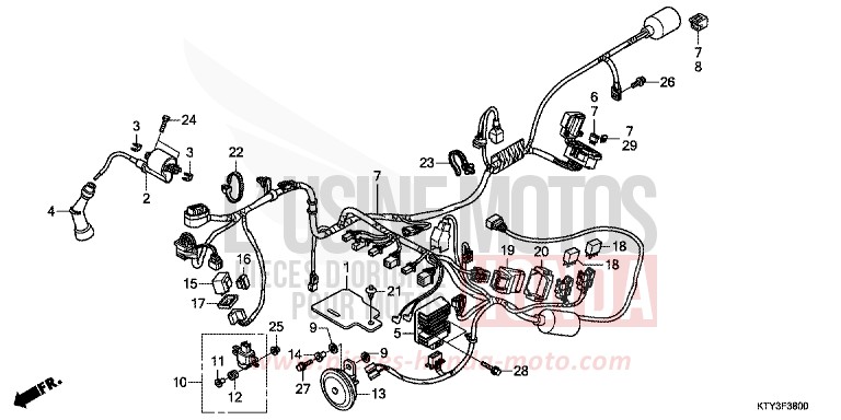 WIRE HARNESS for CBR125R NITRIC ORANGE (YR271) from 2012