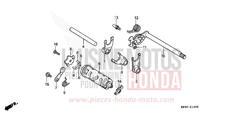 GEARSHIFT DRUM for CRF100F EXTREME RED (R292) from 2004