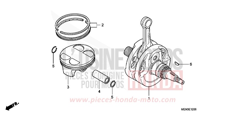 CRANKSHAFT/PISTON for CRF450R EXTREME RED (R292) from 2009