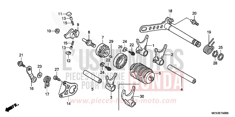 GEAR SHIFT DRUM for CRF450R EXTREME RED (R292) from 2009