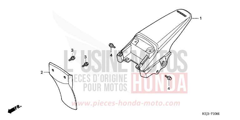 REAR FENDER for CRF100F EXTREME RED (R292) from 2004