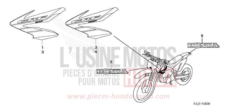 MARK (CRF80F4/CRF100F4) for CRF100F EXTREME RED (R292) from 2004