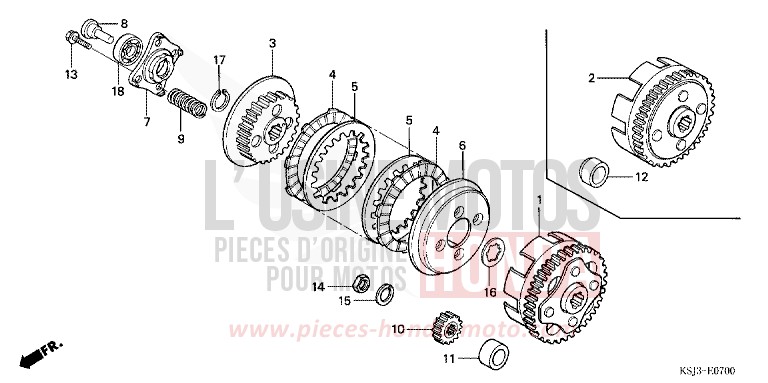 CLUTCH for CRF100F EXTREME RED (R292) from 2007
