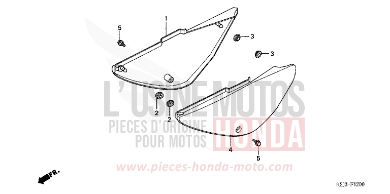 SIDE COVER for CRF100F EXTREME RED (R292) from 2007