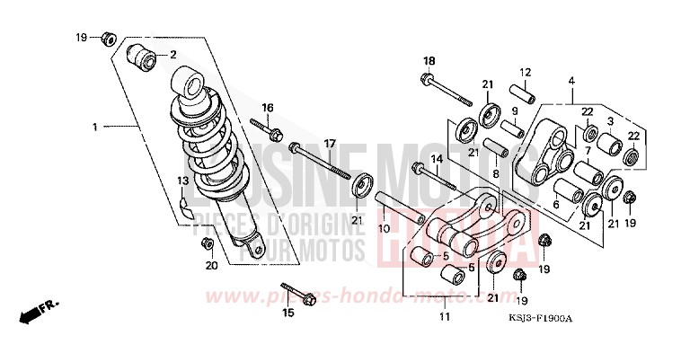 REAR CUSHION for CRF100F EXTREME RED (R292) from 2007