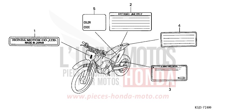 CAUTION LABEL for CRF100F EXTREME RED (R292) from 2007