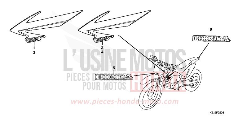 MARK (CRF80F7/CRF100F7) for CRF100F EXTREME RED (R292) from 2007
