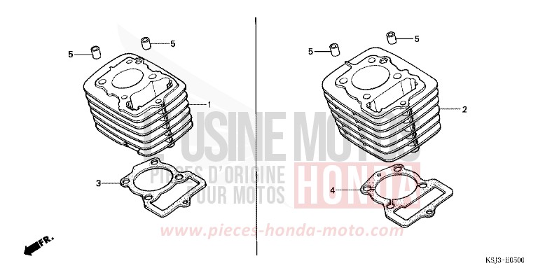 CYLINDER for CRF100F EXTREME RED (R292) from 2005
