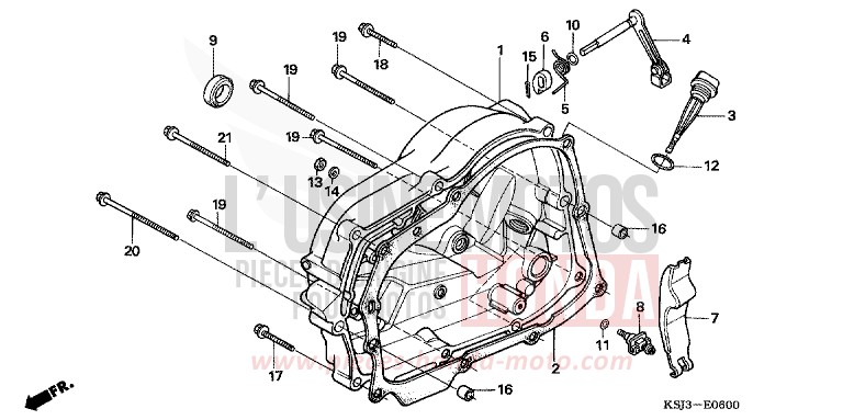 RIGHT CRANKCASE COVER for CRF100F EXTREME RED (R292) from 2005