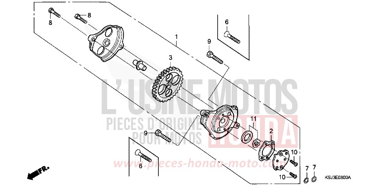 OIL PUMP for CRF100F EXTREME RED (R292) from 2005