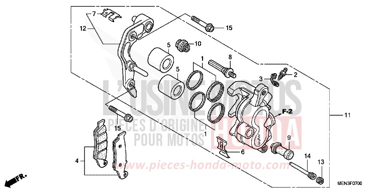 FRONT BRAKE CALIPER for CRF450R EXTREME RED (R292) from 2009