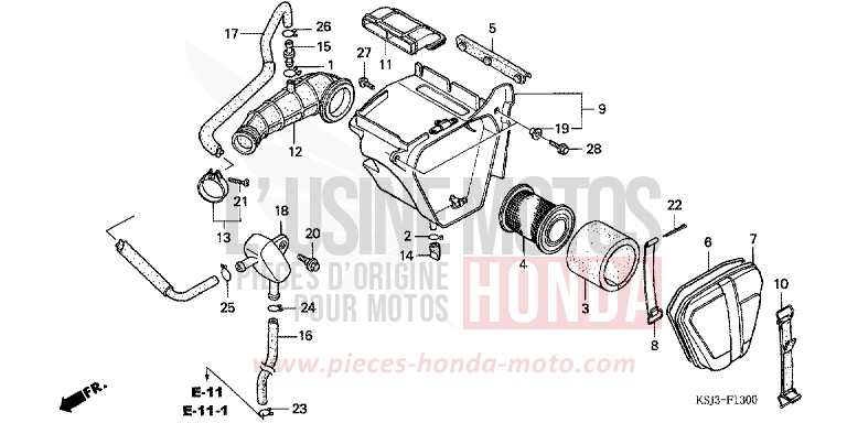 AIR CLEANER for CRF100F EXTREME RED (R292) from 2005