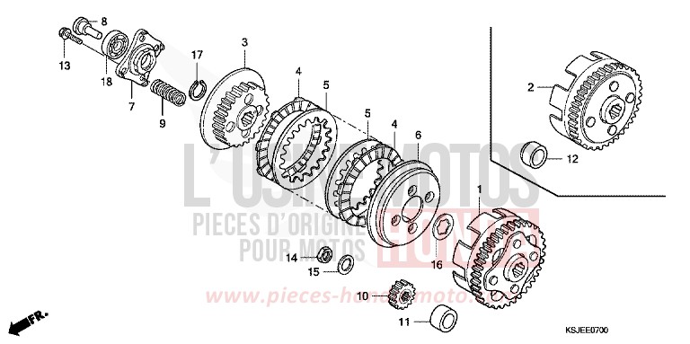 CLUTCH for CRF100F EXTREME RED (R292) from 2008