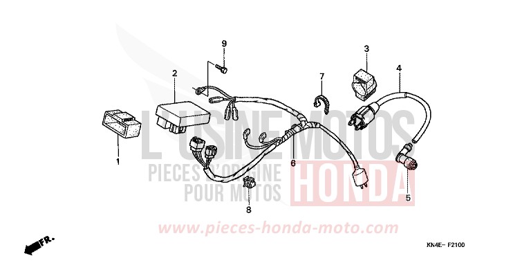 WIRE HARNESS for CRF100F EXTREME RED (R292) from 2005