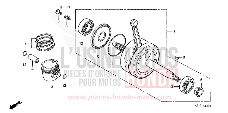 CRANKSHAFT/PISTON (CRF100F) for CRF100F EXTREME RED (R292) from 2006