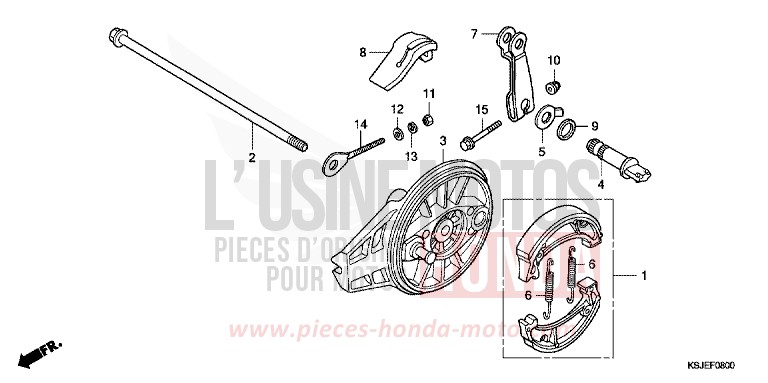 REAR BRAKE PANEL for CRF100F EXTREME RED (R292) from 2008