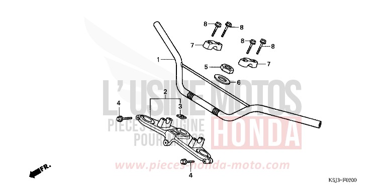 HANDLE PIPE for CRF100F EXTREME RED (R292) from 2006